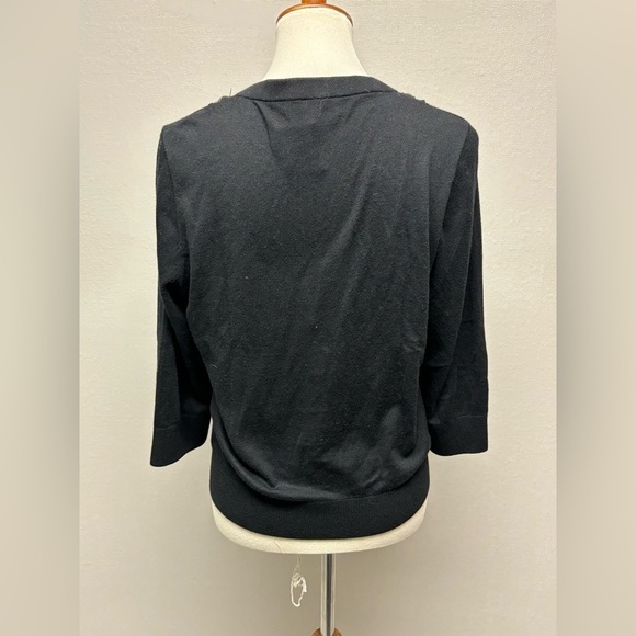 Kate Spade SILK CASHMERE cardigan Black Size L live Colorfully - Picture 3 of 6